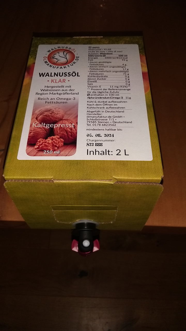 Walnut oil bag in box